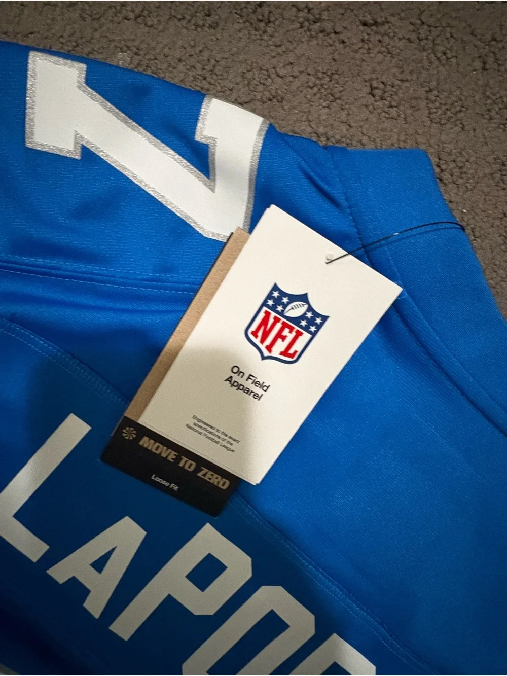 Detroit Lions Sam LaPorta Nike Men’s Blue and White #87 NFL Jersey
